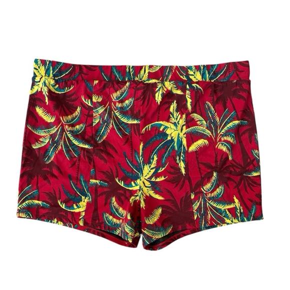 Torrid Tropical Red Green Swim Shorts Bottoms Size 5 - Picture 1 of 3